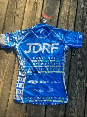 Hincapie JDRF Women's Short Sleeve Full Zip Cycling Jersey Blue Medium NWT